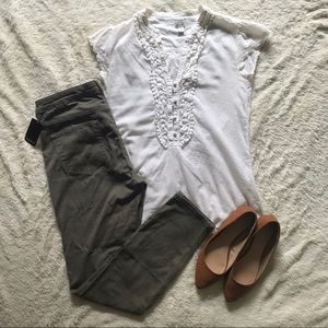 Converse | Embroidered White Cotton Blouse